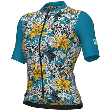 ALE HIBISCUS Women's Short-Sleeved Jersey Blue/Yellow 2023 0